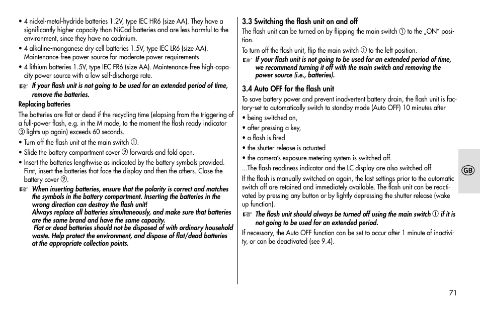 Metz MECABLITZ 48 AF-1 digital Pentax User Manual | Page 71 / 140