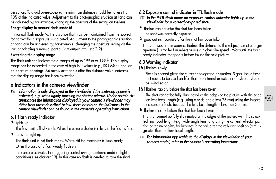 Metz MECABLITZ 48 AF-1 digital Pentax User Manual | Page 73 / 140