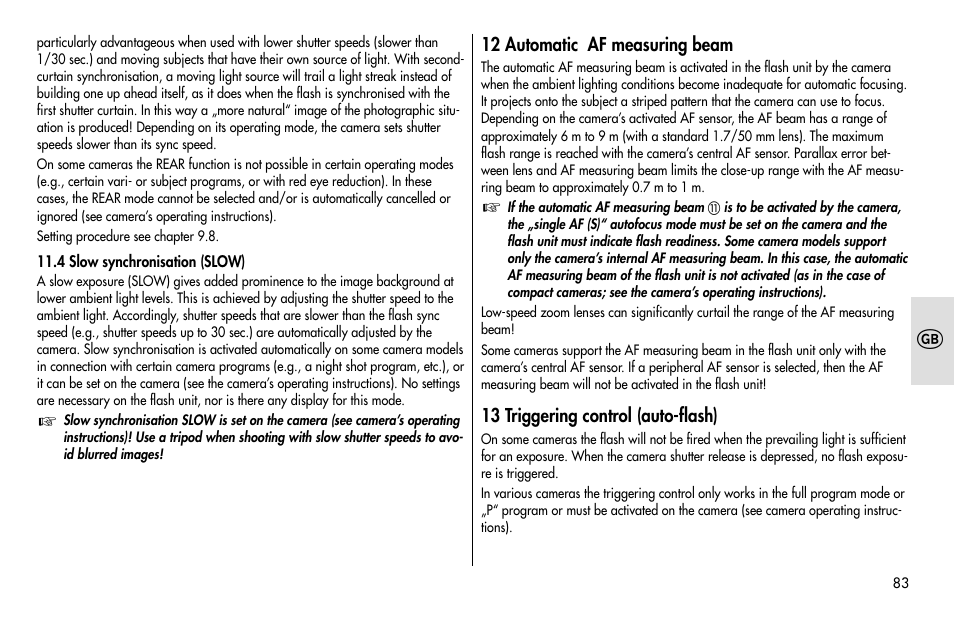 Metz MECABLITZ 48 AF-1 digital Pentax User Manual | Page 83 / 140