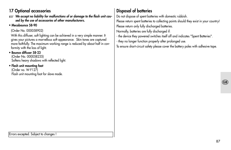 Metz MECABLITZ 48 AF-1 digital Pentax User Manual | Page 87 / 140