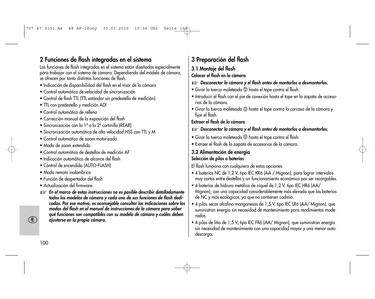 Metz MECABLITZ 48 AF-1 digital Sony User Manual | Page 100 / 125