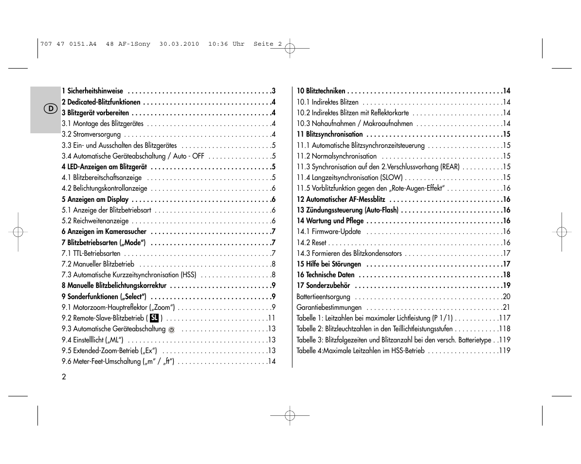 Metz MECABLITZ 48 AF-1 digital Sony User Manual | Page 2 / 125