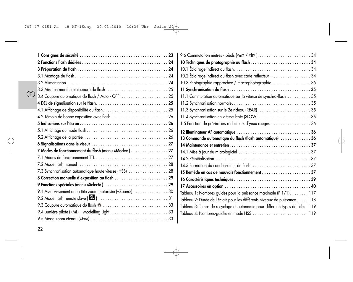 Metz MECABLITZ 48 AF-1 digital Sony User Manual | Page 22 / 125