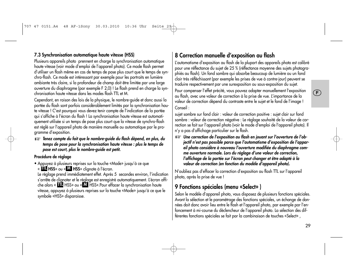 Metz MECABLITZ 48 AF-1 digital Sony User Manual | Page 29 / 125