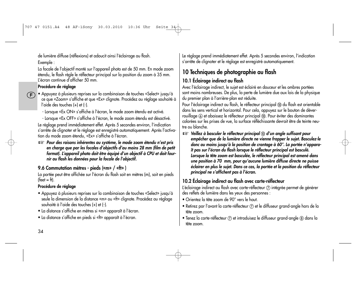 Metz MECABLITZ 48 AF-1 digital Sony User Manual | Page 34 / 125