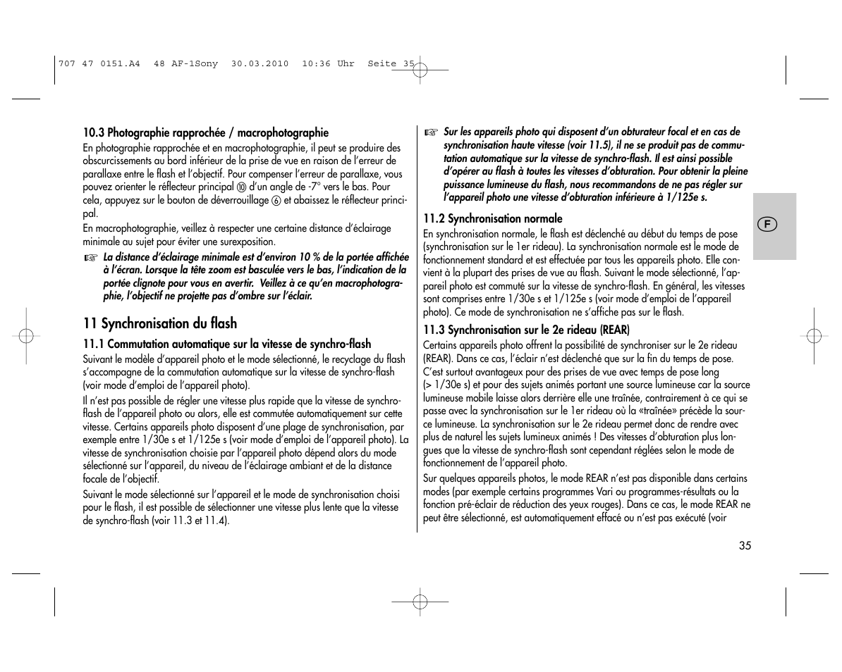 Metz MECABLITZ 48 AF-1 digital Sony User Manual | Page 35 / 125