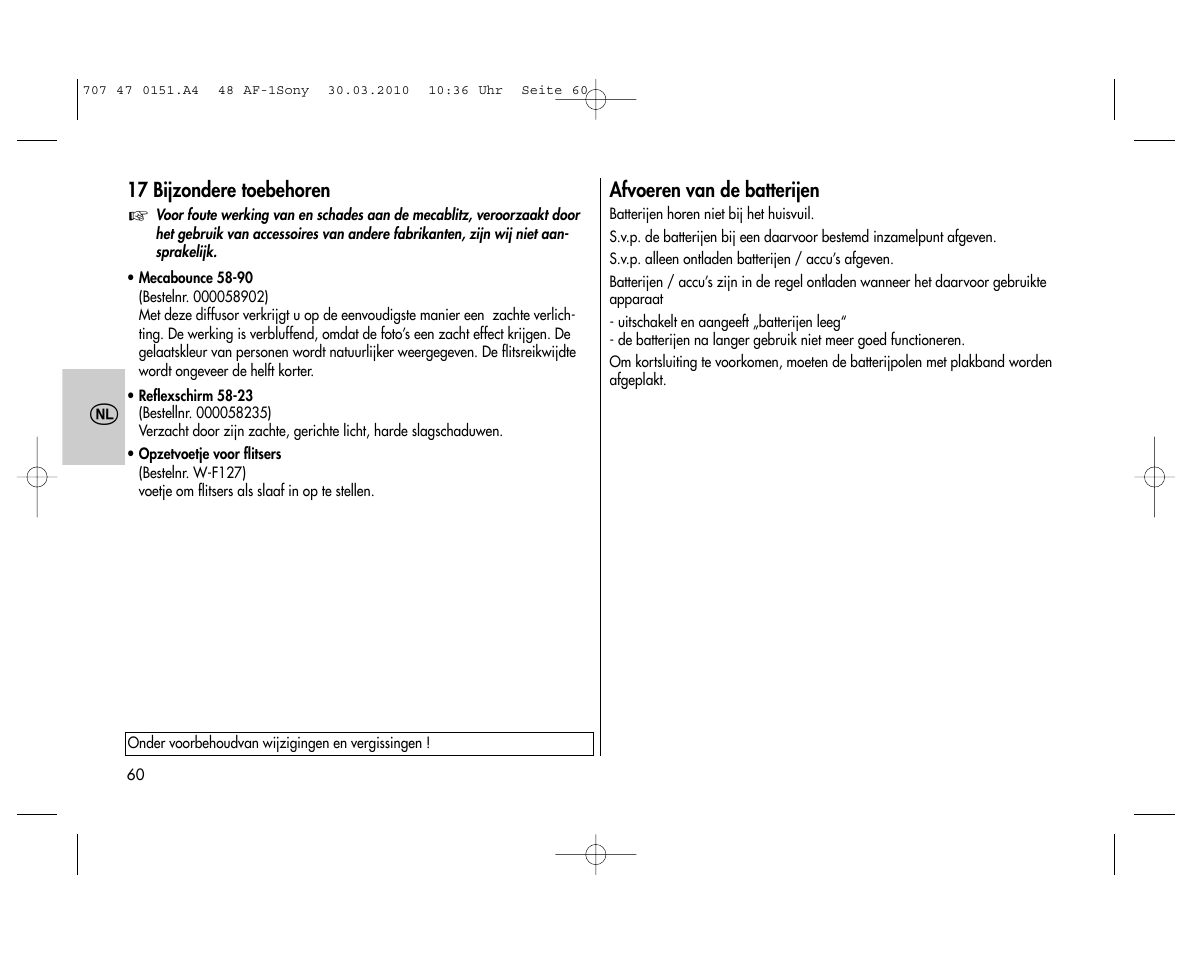 Metz MECABLITZ 48 AF-1 digital Sony User Manual | Page 60 / 125
