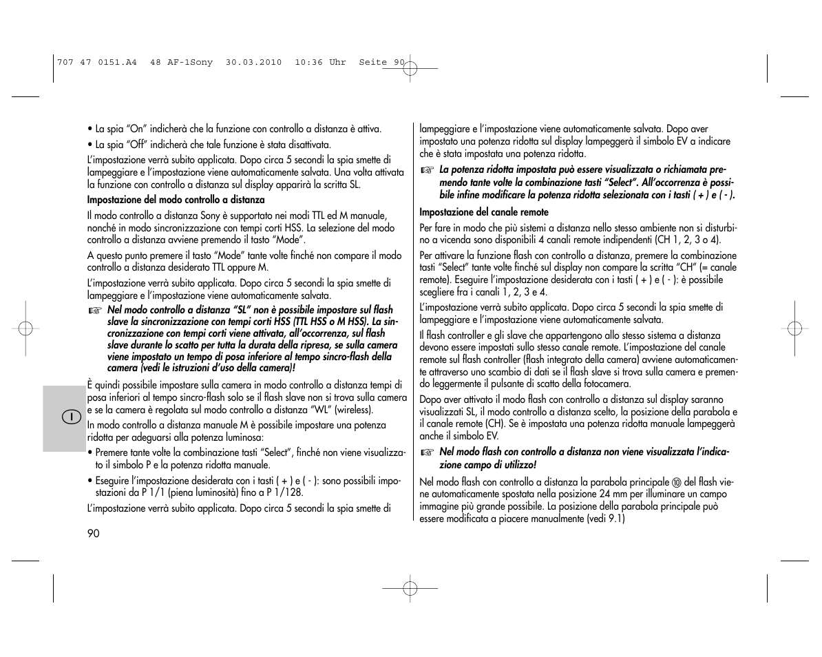 Metz MECABLITZ 48 AF-1 digital Sony User Manual | Page 90 / 125