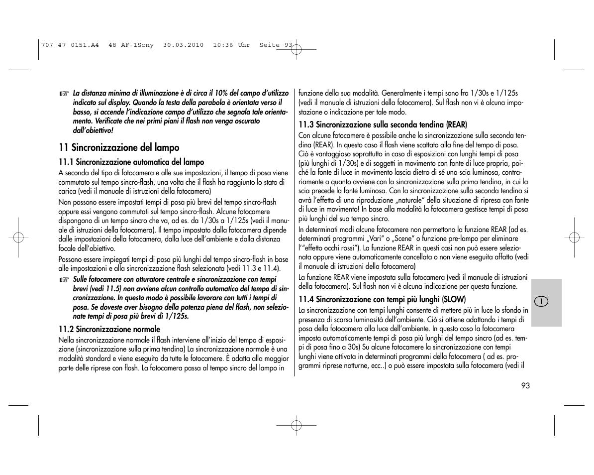 Metz MECABLITZ 48 AF-1 digital Sony User Manual | Page 93 / 125