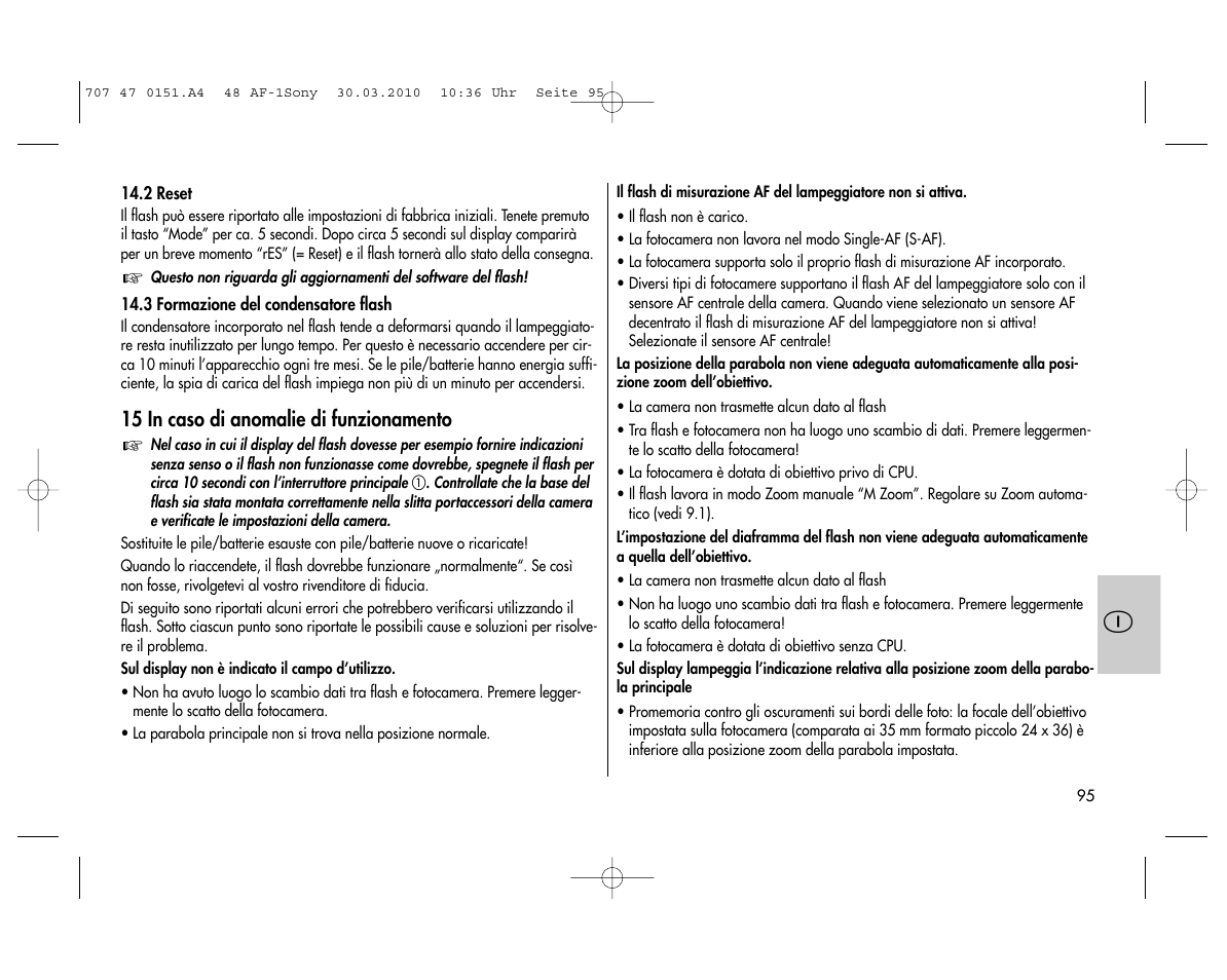 Metz MECABLITZ 48 AF-1 digital Sony User Manual | Page 95 / 125