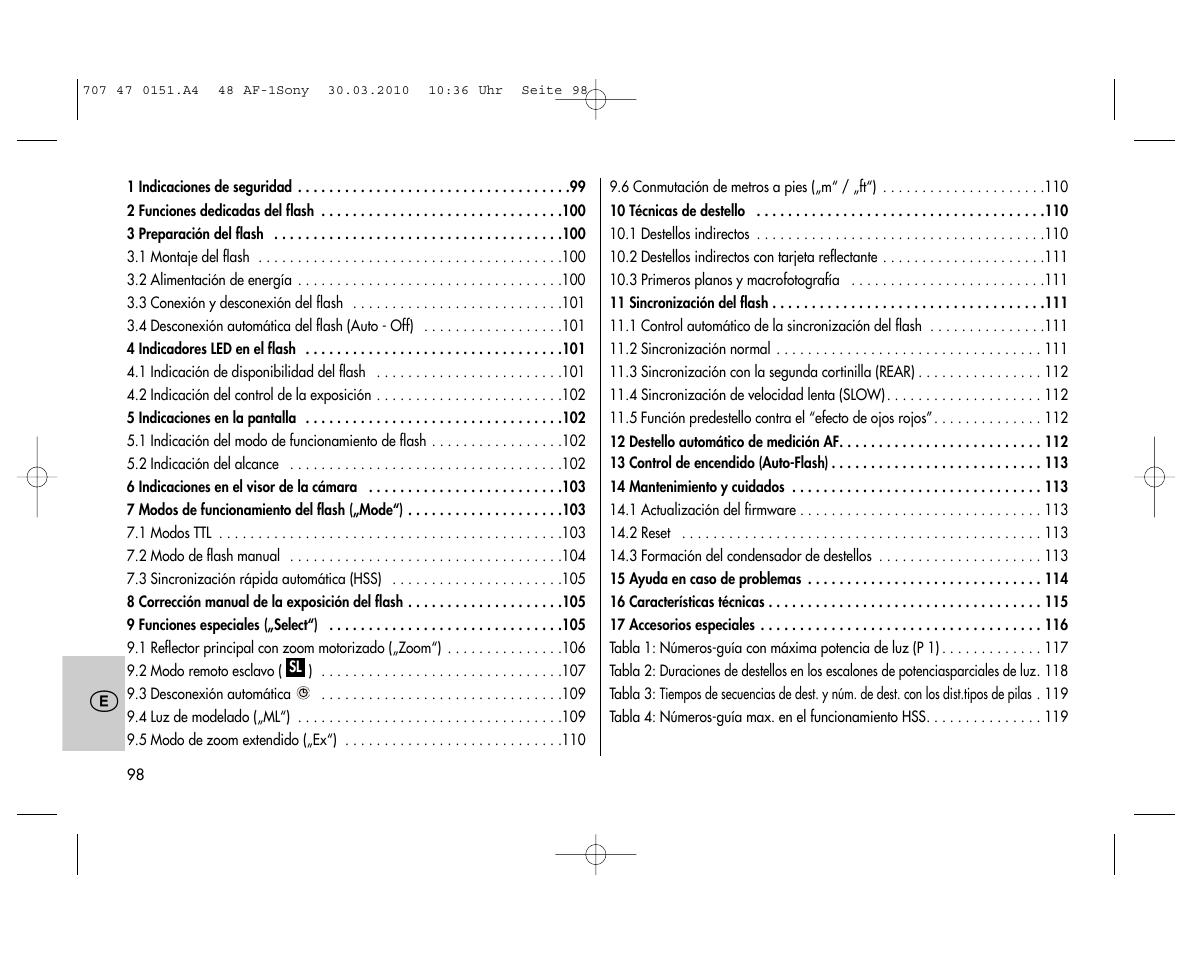 Metz MECABLITZ 48 AF-1 digital Sony User Manual | Page 98 / 125
