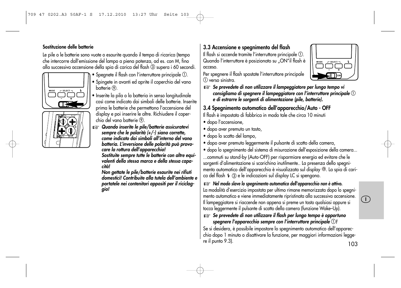 Metz MECABLITZ 50 AF-1 digital Sony User Manual | Page 103 / 158