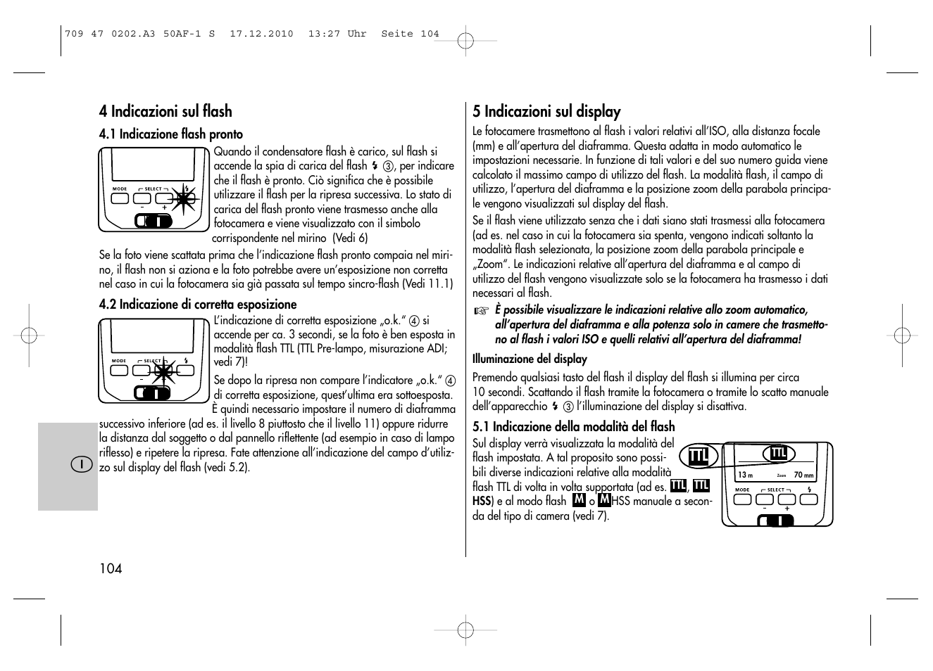 Metz MECABLITZ 50 AF-1 digital Sony User Manual | Page 104 / 158