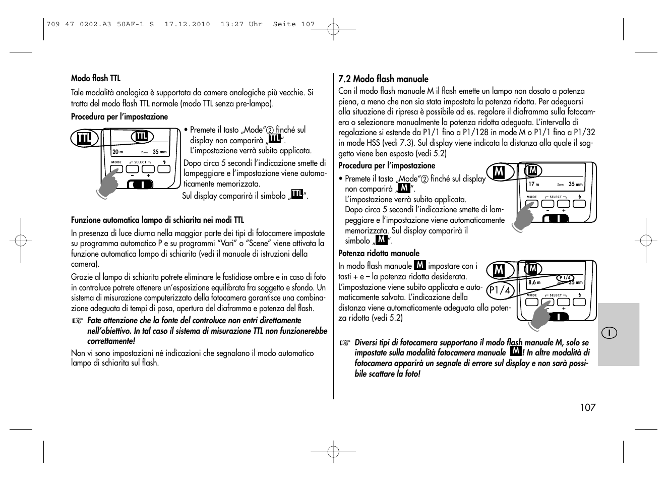 Metz MECABLITZ 50 AF-1 digital Sony User Manual | Page 107 / 158