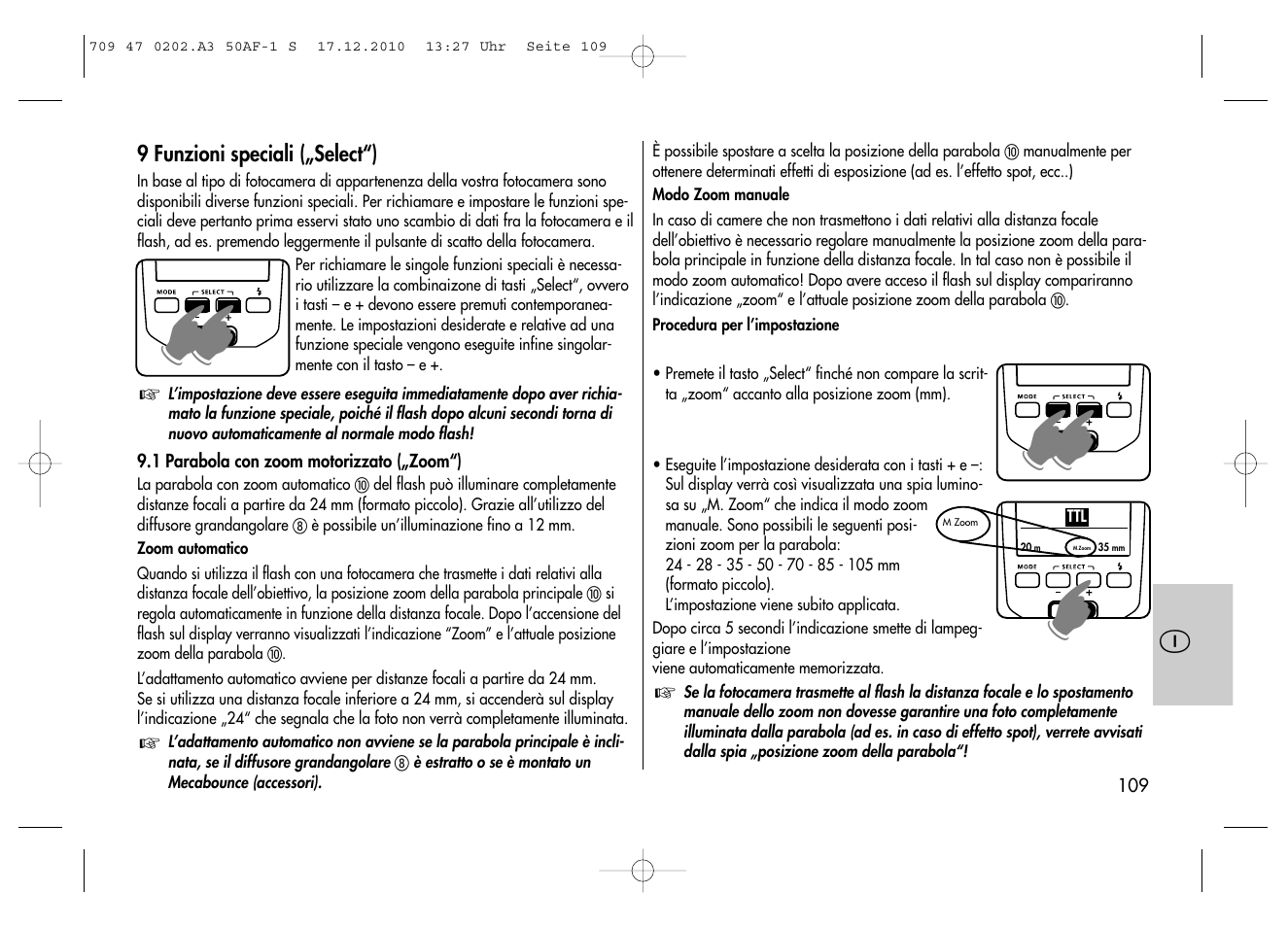 Metz MECABLITZ 50 AF-1 digital Sony User Manual | Page 109 / 158