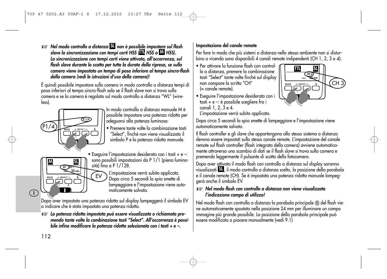 Metz MECABLITZ 50 AF-1 digital Sony User Manual | Page 112 / 158