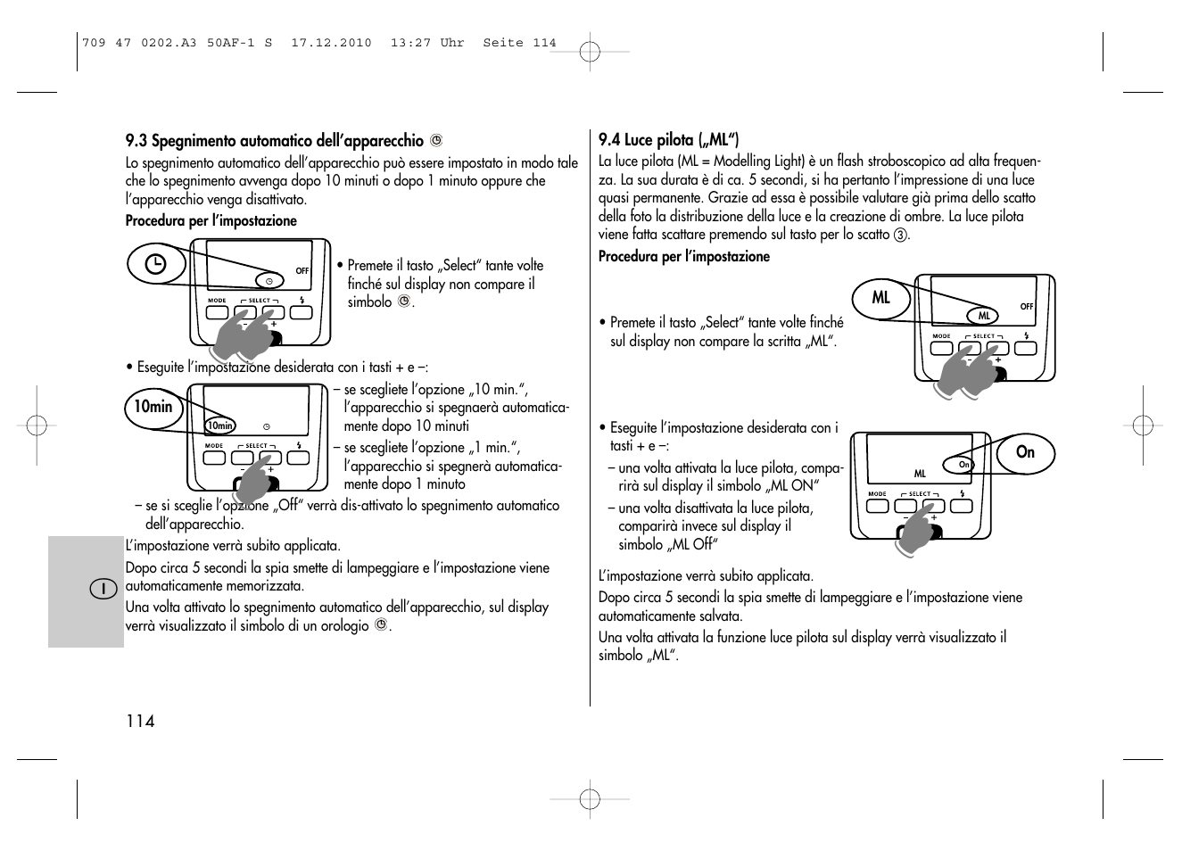 Metz MECABLITZ 50 AF-1 digital Sony User Manual | Page 114 / 158