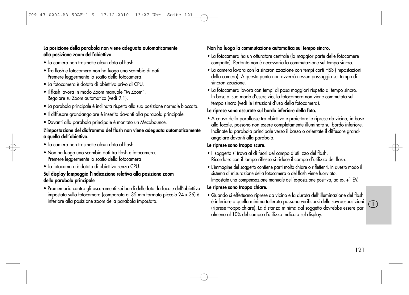 Metz MECABLITZ 50 AF-1 digital Sony User Manual | Page 121 / 158