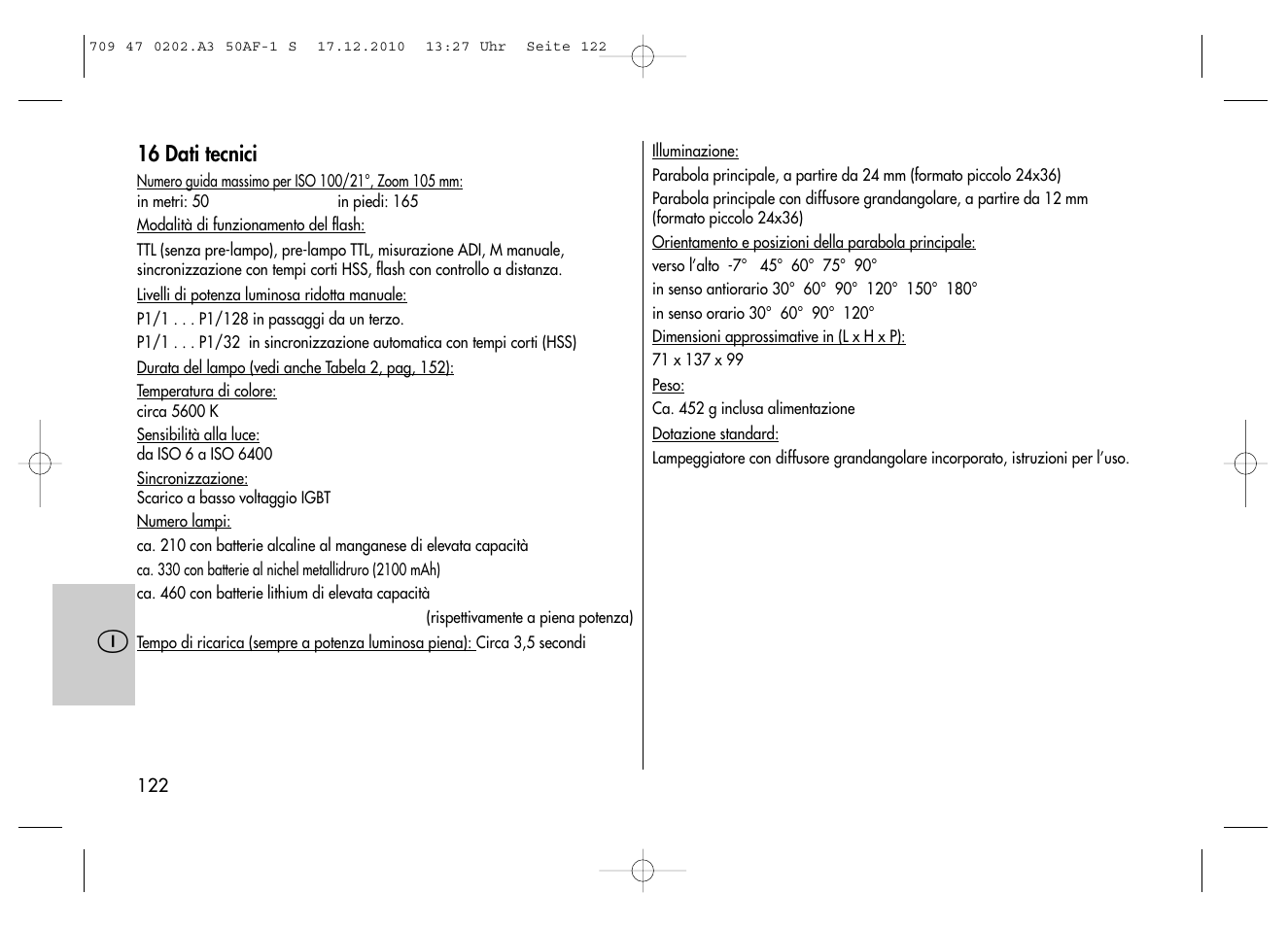 Metz MECABLITZ 50 AF-1 digital Sony User Manual | Page 122 / 158