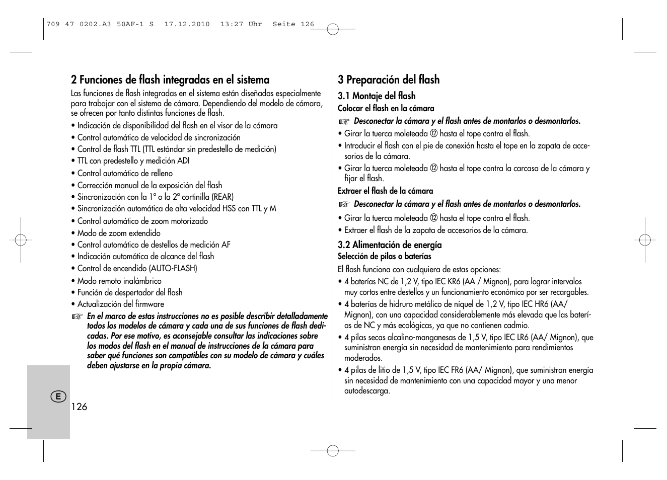 Metz MECABLITZ 50 AF-1 digital Sony User Manual | Page 126 / 158