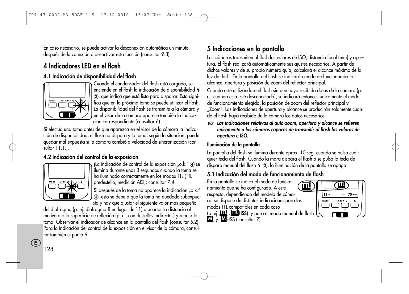 Metz MECABLITZ 50 AF-1 digital Sony User Manual | Page 128 / 158