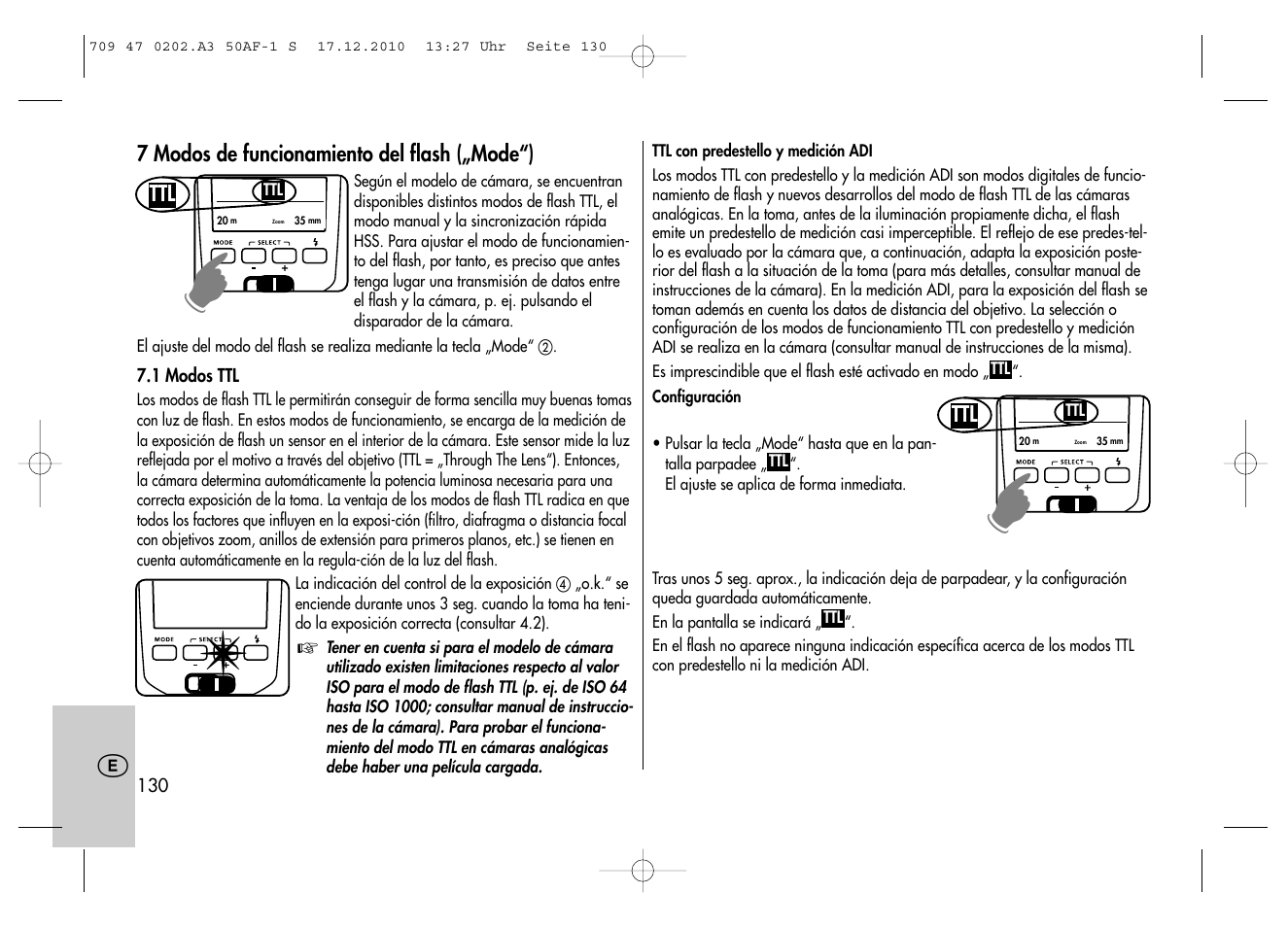 Metz MECABLITZ 50 AF-1 digital Sony User Manual | Page 130 / 158