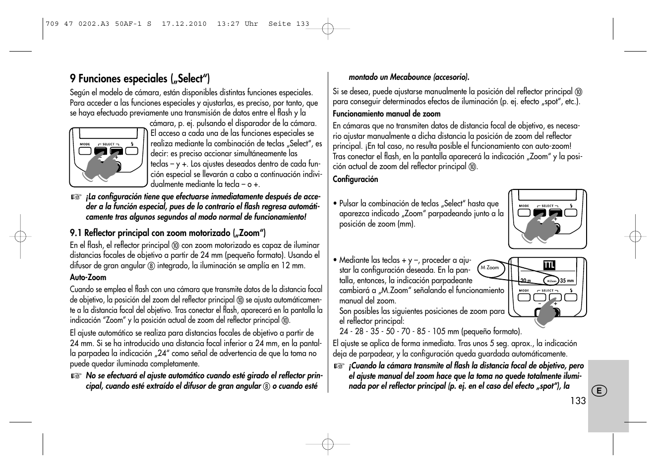 Metz MECABLITZ 50 AF-1 digital Sony User Manual | Page 133 / 158