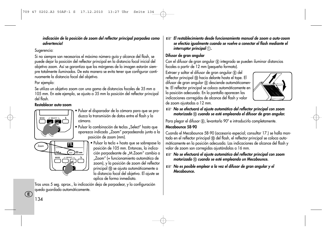 Metz MECABLITZ 50 AF-1 digital Sony User Manual | Page 134 / 158