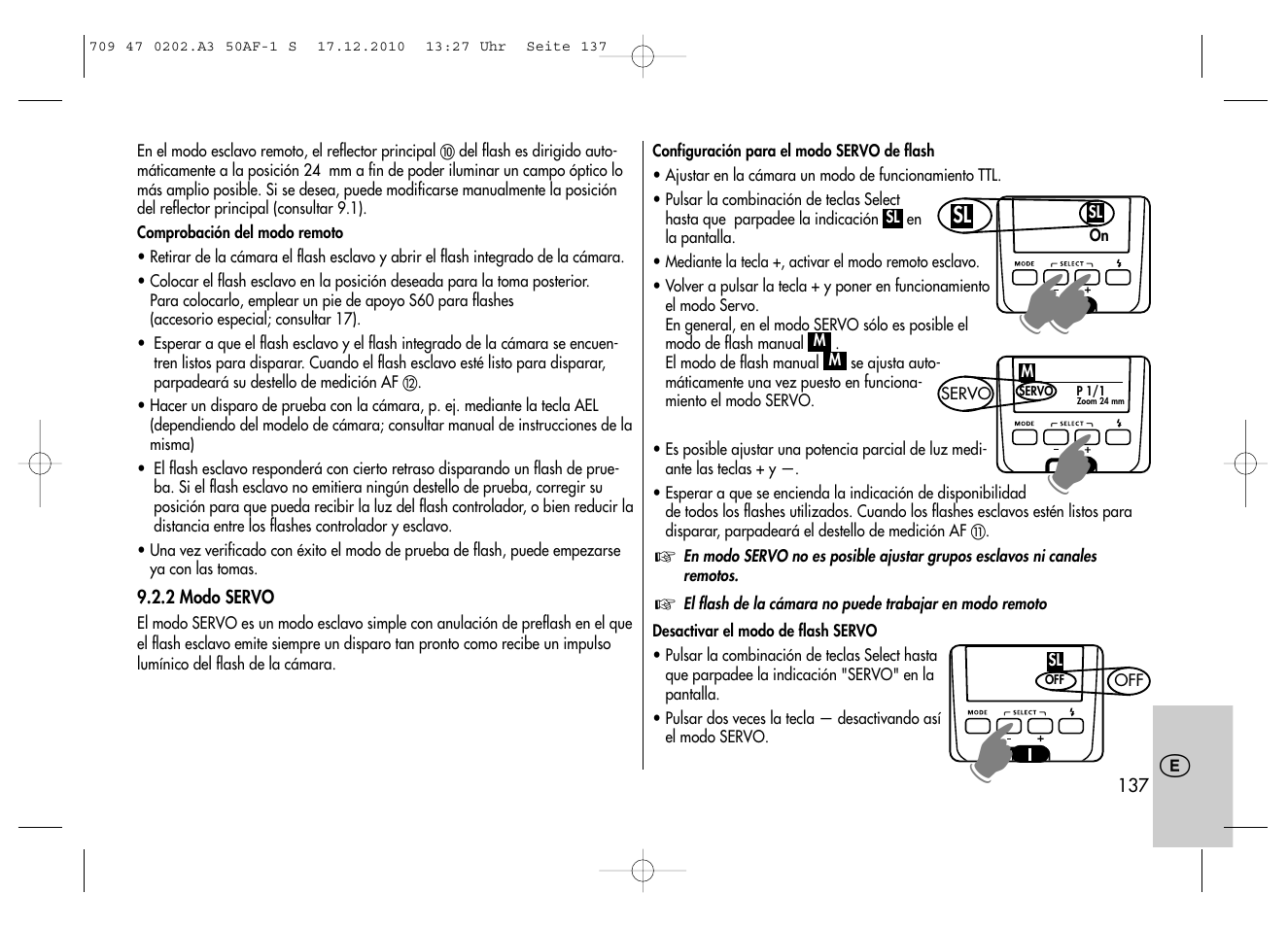 Metz MECABLITZ 50 AF-1 digital Sony User Manual | Page 137 / 158