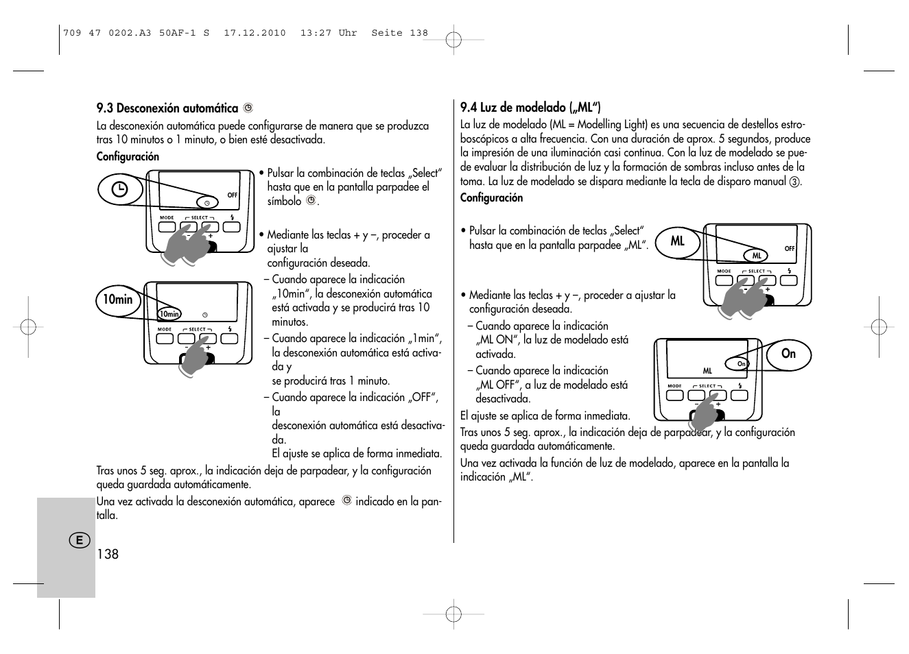 Metz MECABLITZ 50 AF-1 digital Sony User Manual | Page 138 / 158