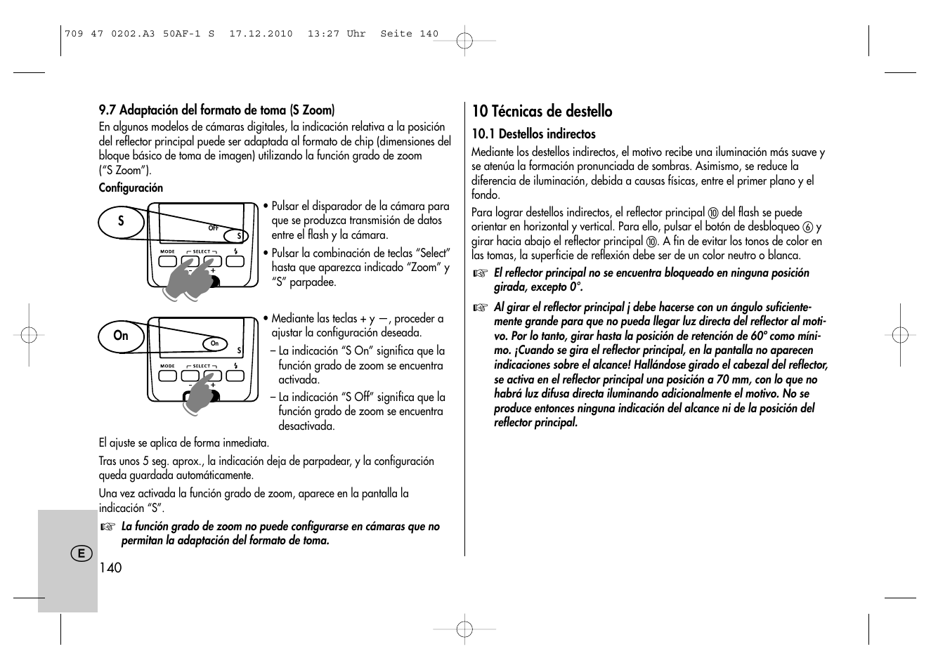 Metz MECABLITZ 50 AF-1 digital Sony User Manual | Page 140 / 158