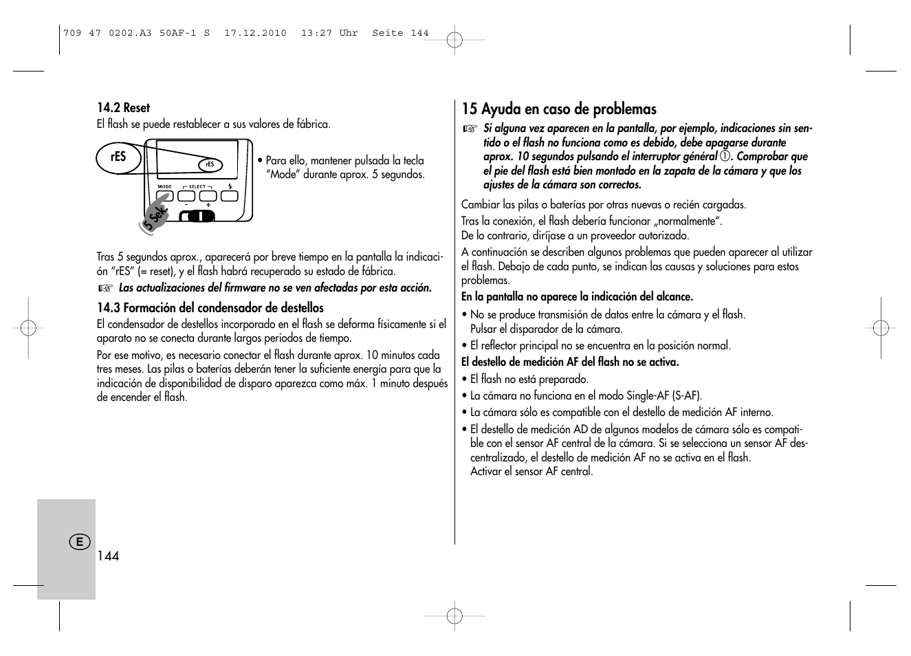 Metz MECABLITZ 50 AF-1 digital Sony User Manual | Page 144 / 158