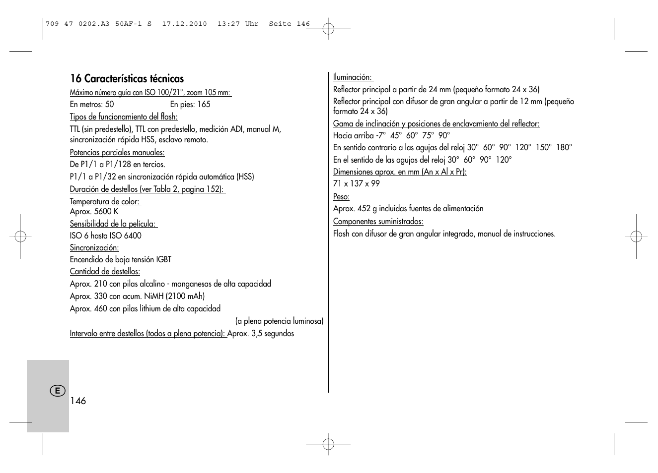 Metz MECABLITZ 50 AF-1 digital Sony User Manual | Page 146 / 158