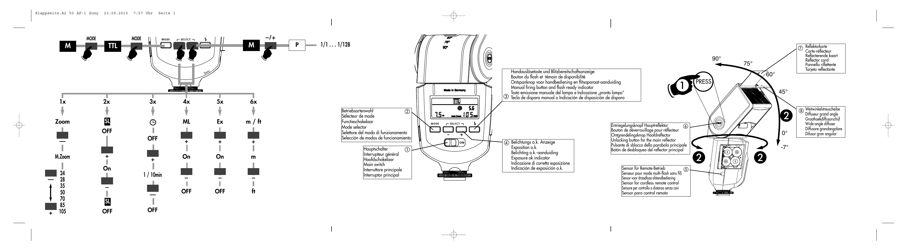 Metz MECABLITZ 50 AF-1 digital Sony User Manual | Page 156 / 158