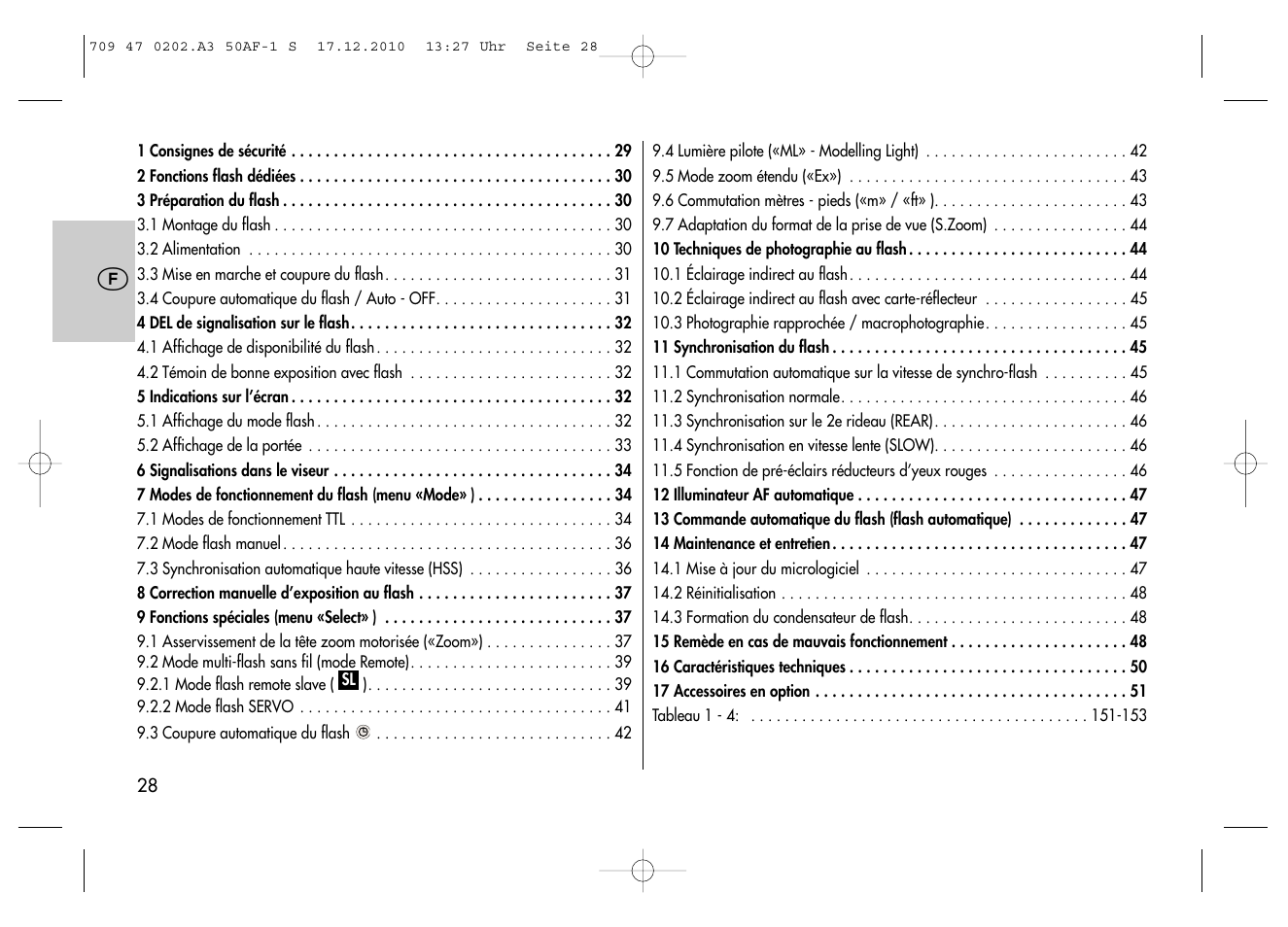 Metz MECABLITZ 50 AF-1 digital Sony User Manual | Page 28 / 158