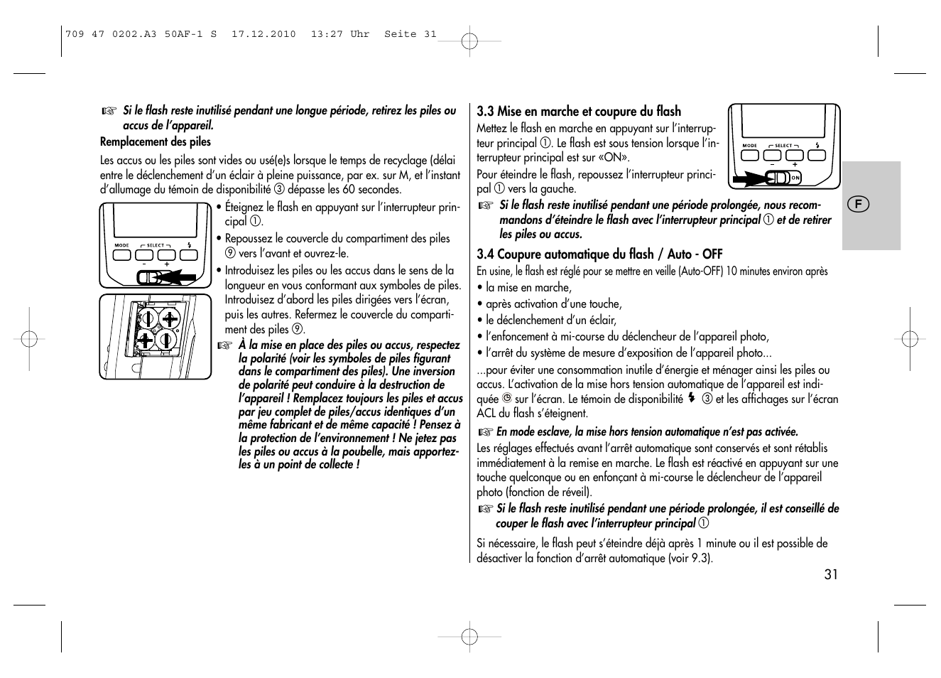 Metz MECABLITZ 50 AF-1 digital Sony User Manual | Page 31 / 158