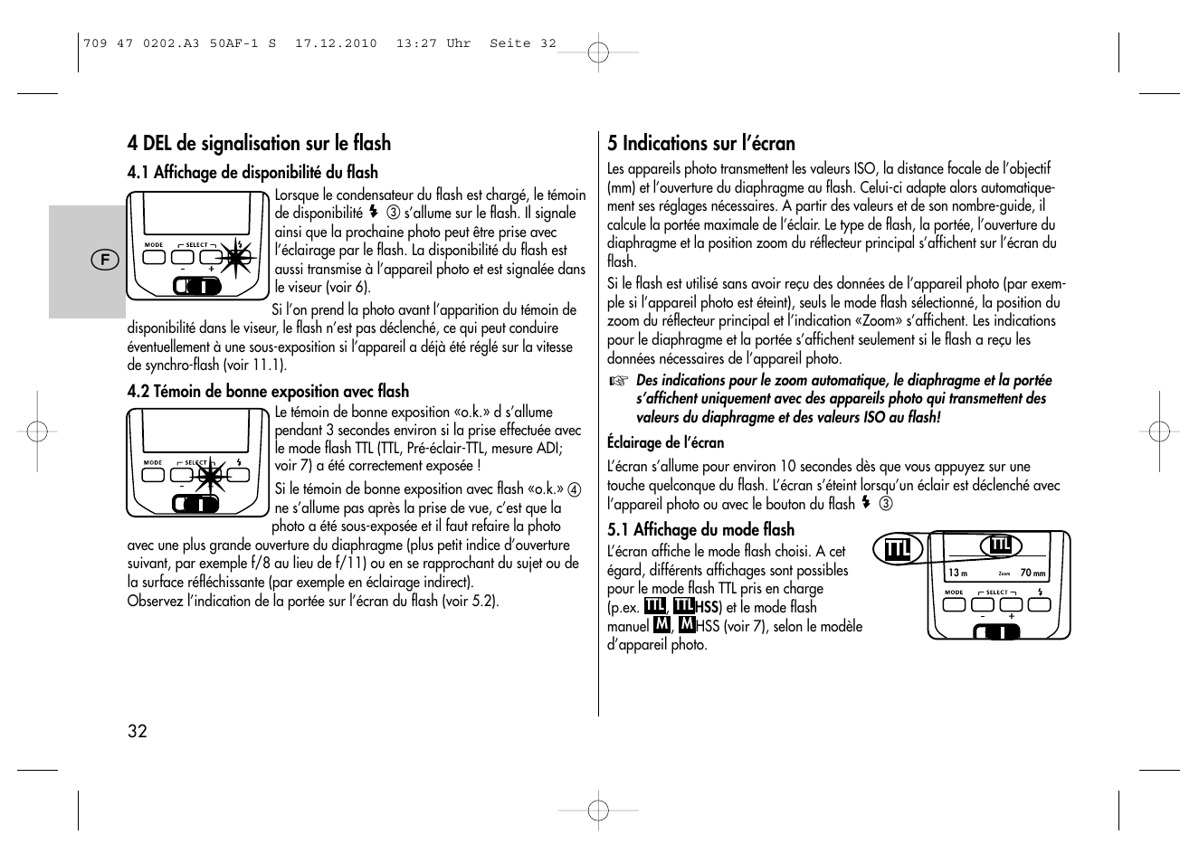 Metz MECABLITZ 50 AF-1 digital Sony User Manual | Page 32 / 158