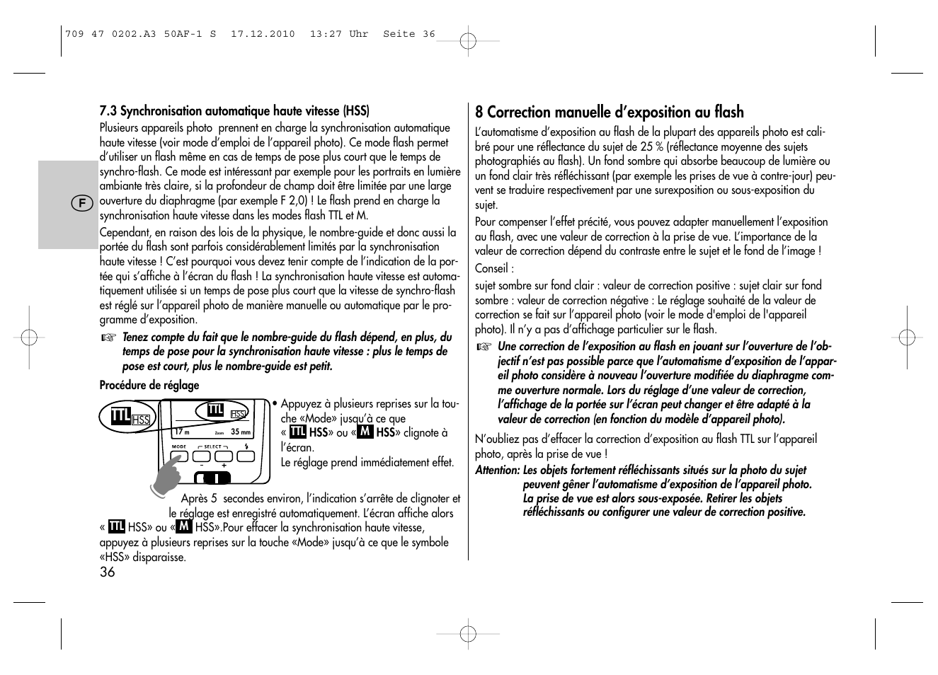 Metz MECABLITZ 50 AF-1 digital Sony User Manual | Page 36 / 158