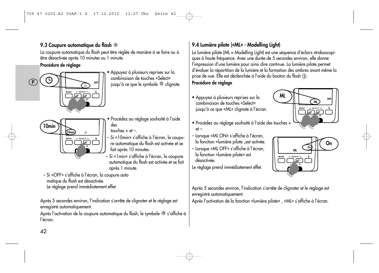 Metz MECABLITZ 50 AF-1 digital Sony User Manual | Page 42 / 158