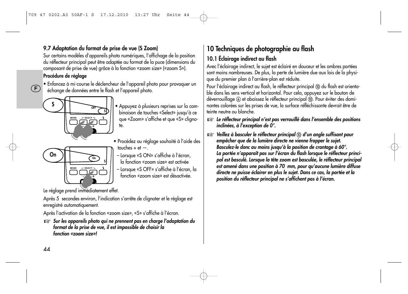 Metz MECABLITZ 50 AF-1 digital Sony User Manual | Page 44 / 158