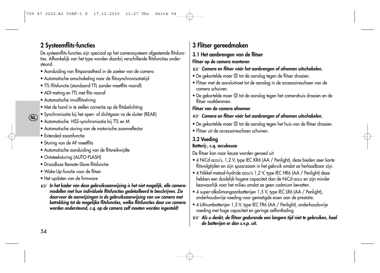 Metz MECABLITZ 50 AF-1 digital Sony User Manual | Page 54 / 158