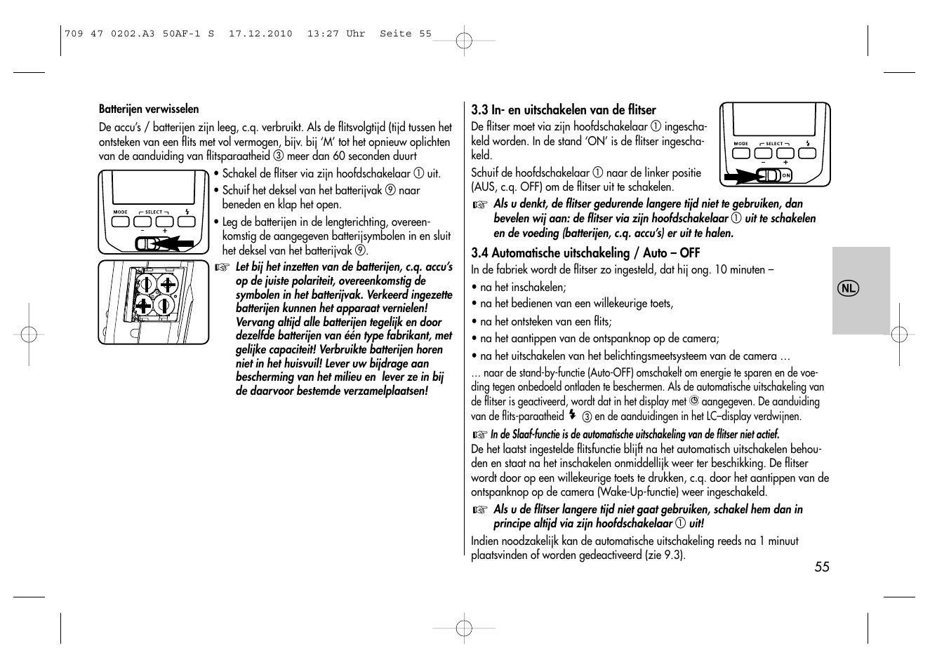 Metz MECABLITZ 50 AF-1 digital Sony User Manual | Page 55 / 158