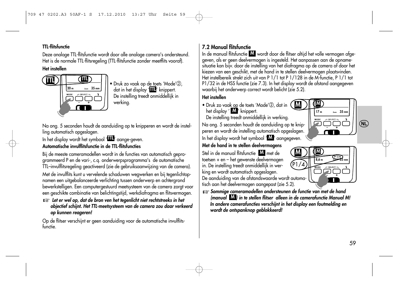 Metz MECABLITZ 50 AF-1 digital Sony User Manual | Page 59 / 158