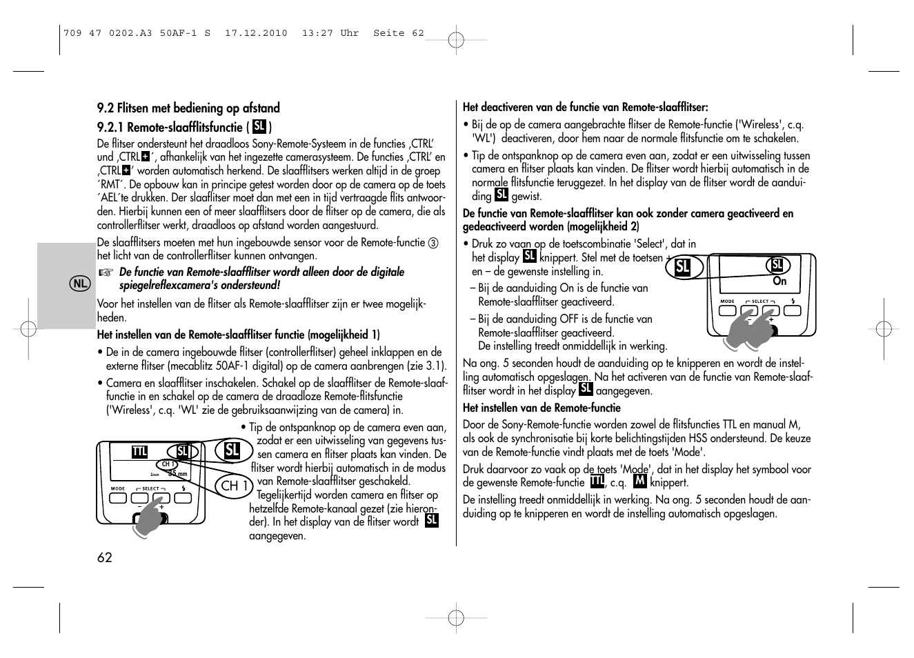 Metz MECABLITZ 50 AF-1 digital Sony User Manual | Page 62 / 158