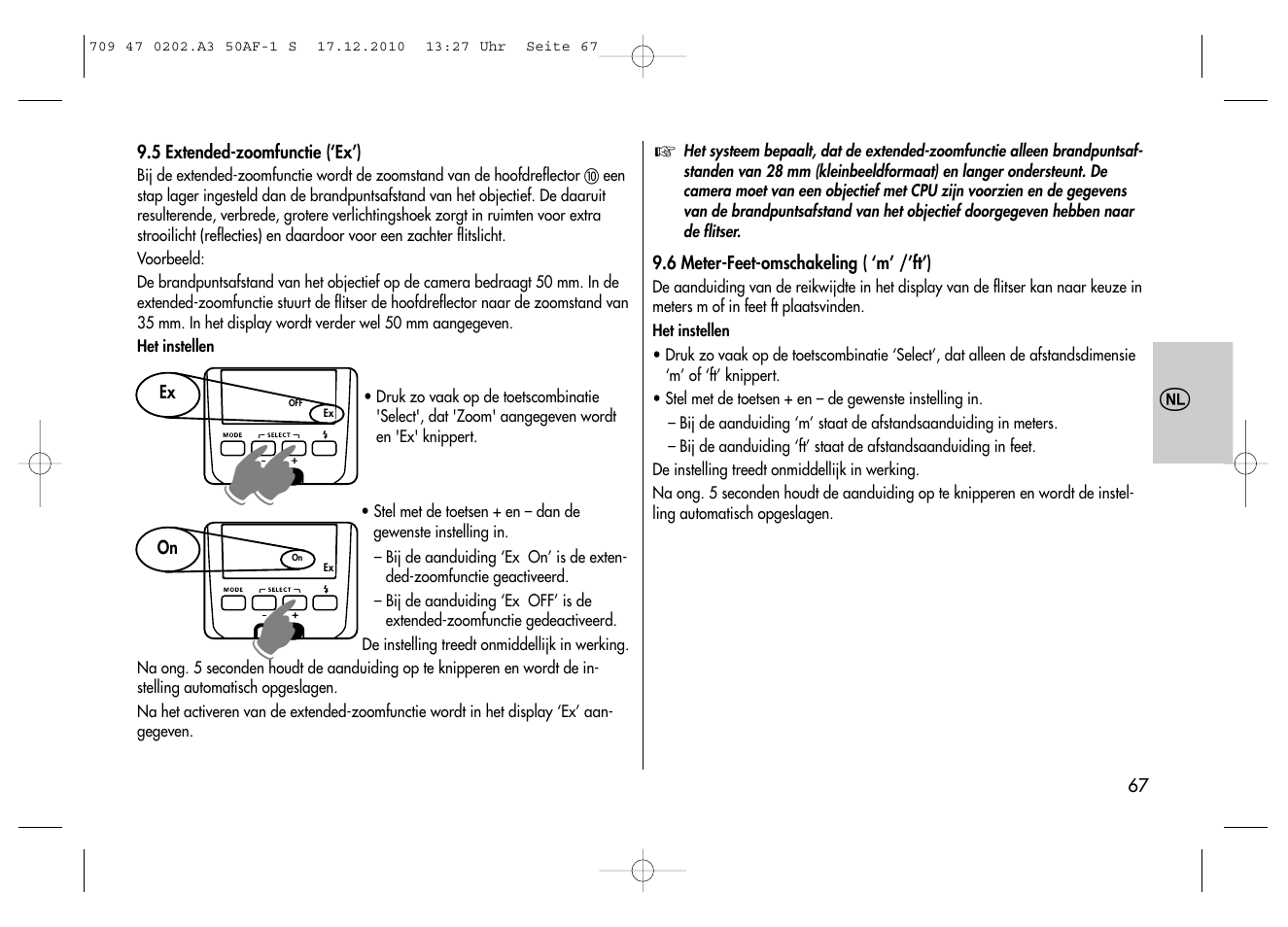 Metz MECABLITZ 50 AF-1 digital Sony User Manual | Page 67 / 158