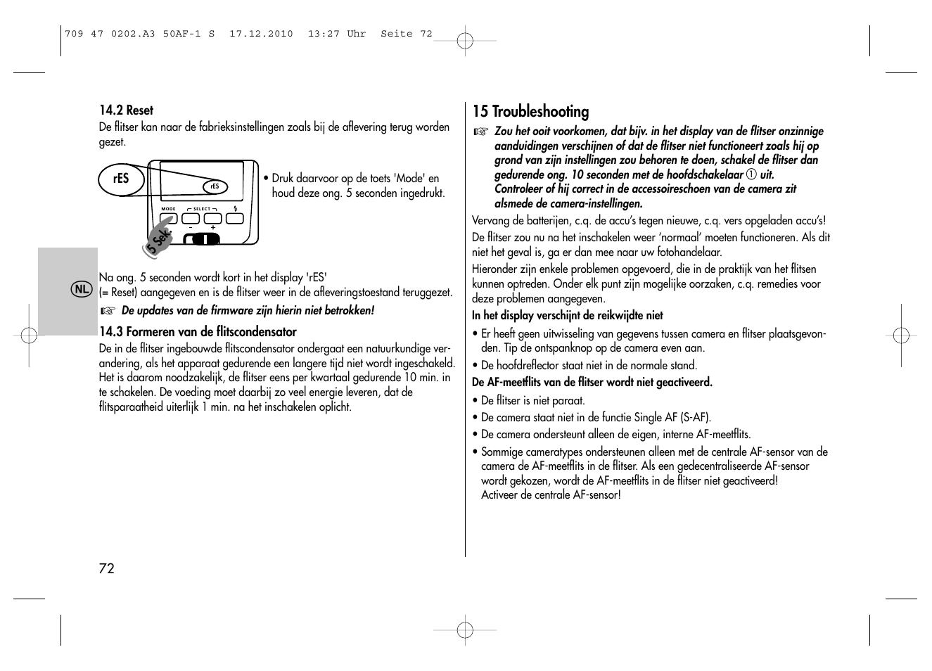 Metz MECABLITZ 50 AF-1 digital Sony User Manual | Page 72 / 158