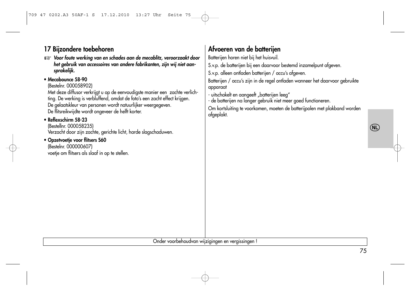 Metz MECABLITZ 50 AF-1 digital Sony User Manual | Page 75 / 158