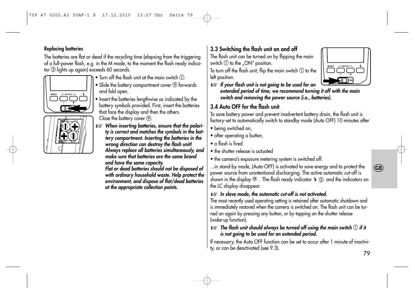 Metz MECABLITZ 50 AF-1 digital Sony User Manual | Page 79 / 158