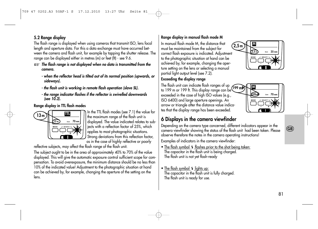 Metz MECABLITZ 50 AF-1 digital Sony User Manual | Page 81 / 158