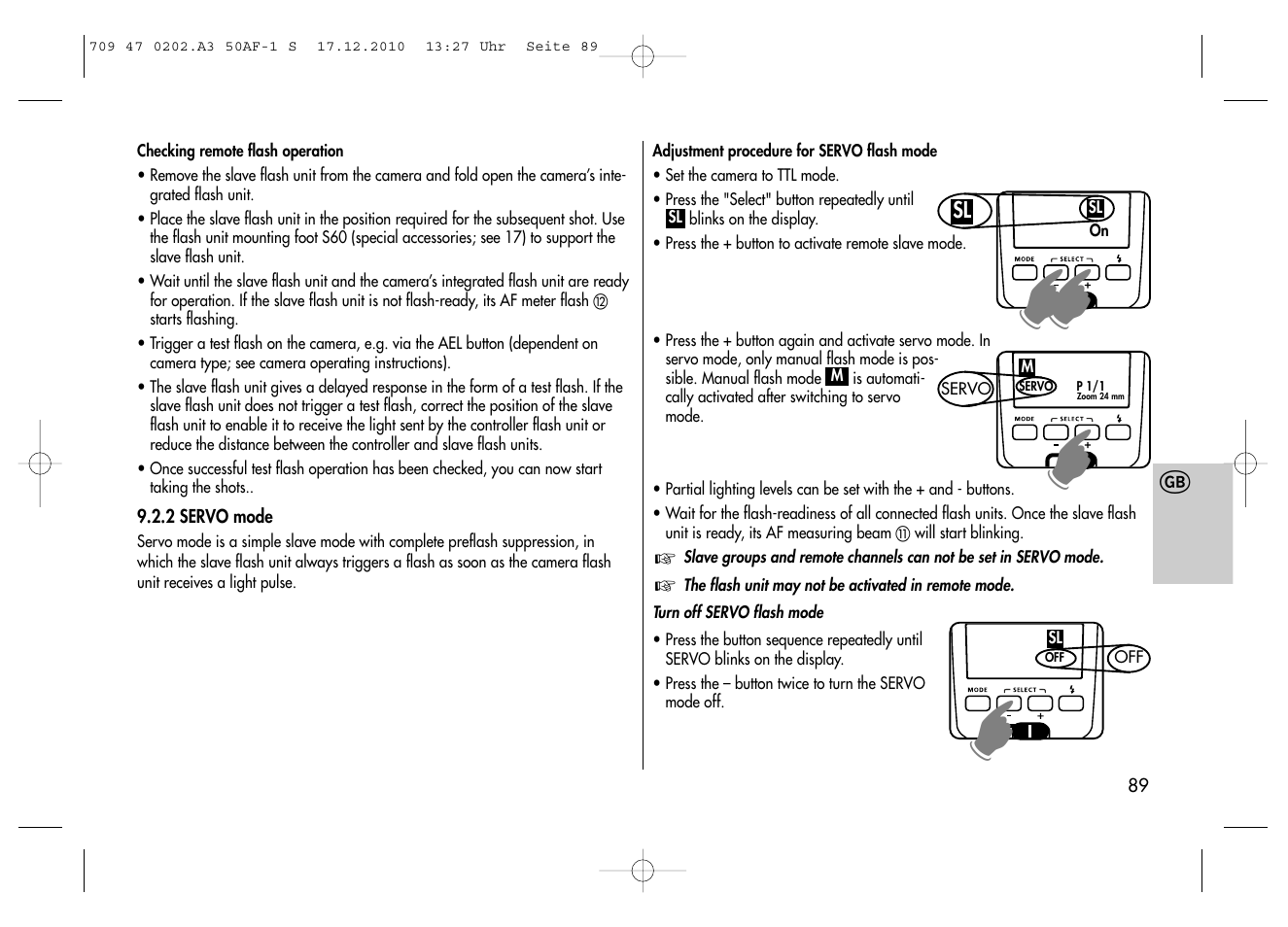 Metz MECABLITZ 50 AF-1 digital Sony User Manual | Page 89 / 158